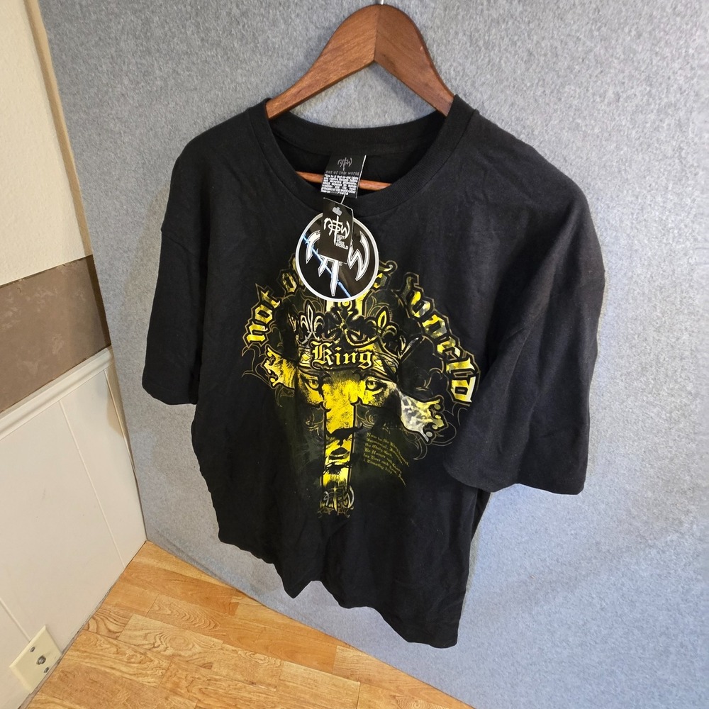 NOTW Not Of This World Shirt Mens XL Black Graphic Christian Bible King Lion NWT
